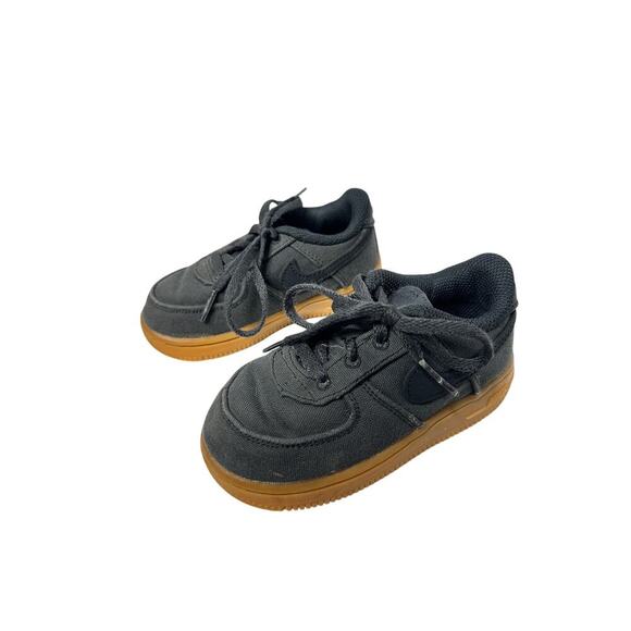 Nike Air Force 1 Size 8C Kids Boy Gray Canvas Sneakers Casual School Everyday - Picture 3 of 11